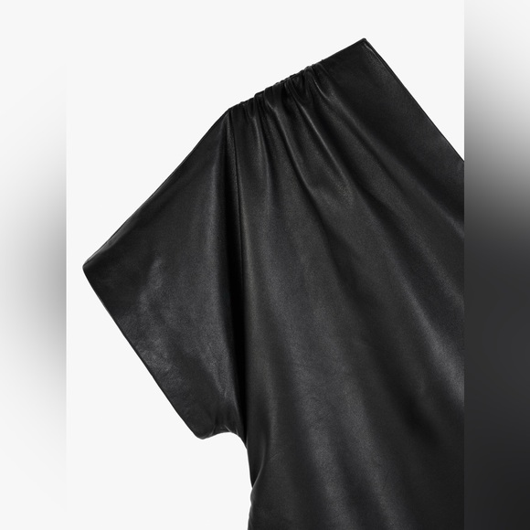 ZARA GENUINE LEATHER ASYMMETRIC DRESS LIMITED EDITION SZ XS - Picture 10 of 13